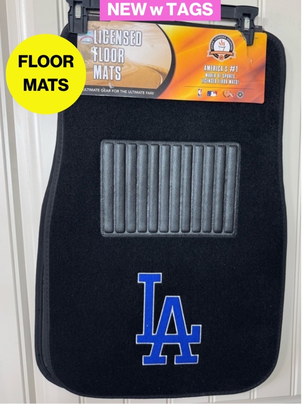 NEW w TAGS 🏷️ LA DODGERS 2-Piece Embroidered Team Logo Car Mat Set